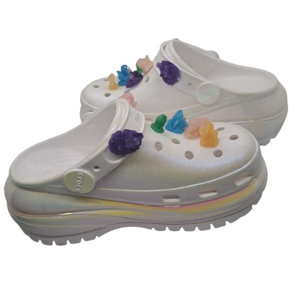 Crocs Lil Nas X Mega Crush Clogs iridescent with crystal Jibbitz charms Unisex - Picture 4 of 10
